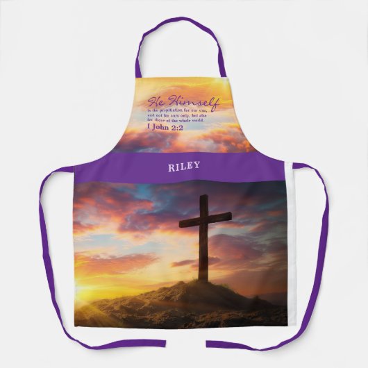 Silhouette Cross Schrift gepersonaliseerd Schort (Voorkant)