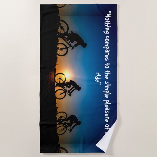 Silhouette Cyclist Strandlaken (Voorkant)