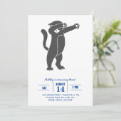 Silhouette Dabbing cat - Kies achtergrondkleur Kaart (Staand voorkant)