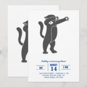 Silhouette Dabbing cat - Kies achtergrondkleur Kaart (Voorkant / Achterkant)