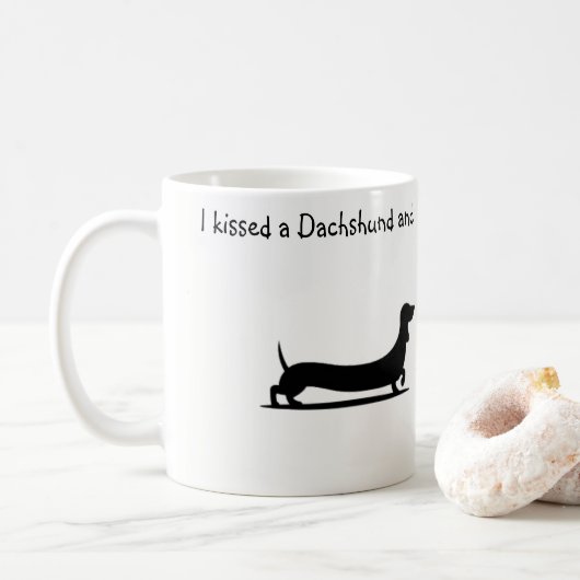 Silhouette Dachshund koffiemok  (Met donut)