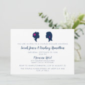 Silhouette Dames Douche Uitnodiging voor hetzelfde (Staand voorkant)