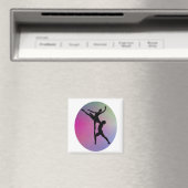Silhouette Dance Modern Rainbow Color Background Magneet (Insitu (Vaatwasser))