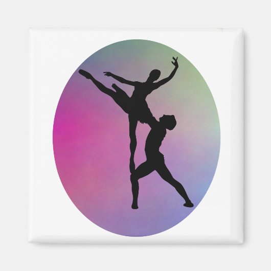 Silhouette Dance Modern Rainbow Color Background Magneet (Voorkant)