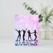 Silhouette Dancers Bokeh Dance Briefkaart (Staand voorkant)