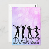 Silhouette Dancers Bokeh Dance Briefkaart (Voorkant / Achterkant)
