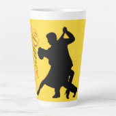 Silhouette Dancing Couple Latte Mok (Voorkant)