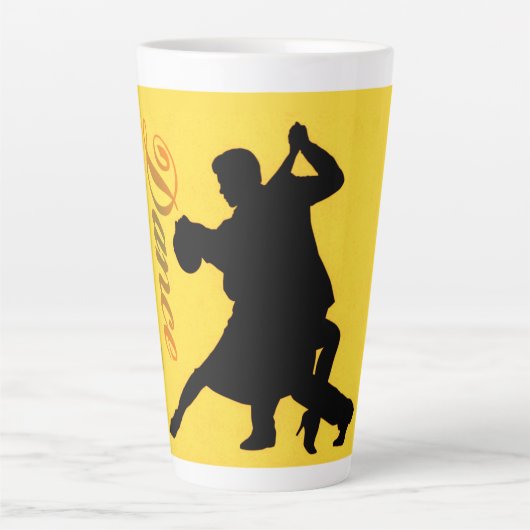 Silhouette Dancing Couple Latte Mok (Voorkant)