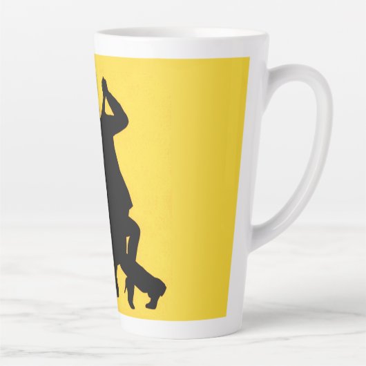 Silhouette Dancing Couple Latte Mok (Rechts)
