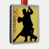Silhouette Dancing Couple Metalen Ornament (Rechts)