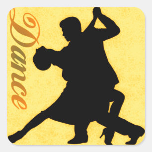 Silhouette Dancing Couple Vierkante Sticker