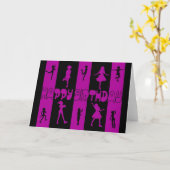 Silhouette Dancing verjaardagskaart Kaart (Gele Bloem)