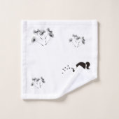 Silhouette Dandelion Bgloing White en Black Bad Handdoek (Wasdoekje)
