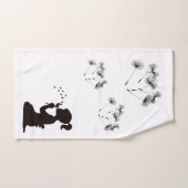 Silhouette Dandelion Bgloing White en Black Bad Handdoek (Handdoek)