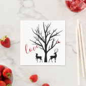 Silhouette Deer Couple in Love Winter Servet (Insitu)