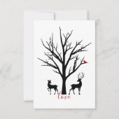 Silhouette Deer Couple in Love Winter Wedding RSVP Kaartje (Achterkant)