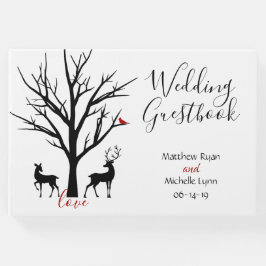 Silhouette Deer Couple Winter Love Wedding Gastenboek