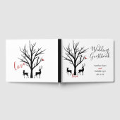 Silhouette Deer Couple Winter Love Wedding Gastenboek (Volledig)