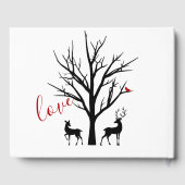 Silhouette Deer Couple Winter Love Wedding Gastenboek (Achterkant)