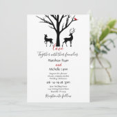 Silhouette Deer Couple Winter Love Wedding Kaart (Staand voorkant)
