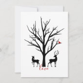 Silhouette Deer Couple Winter Love Wedding Save The Date (Achterkant)