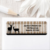 Silhouette Deer en Aspen Trees Adres Etiket (Insitu)