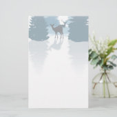 Silhouette Deer Forest Stationery Briefpapier (Staand voorkant)