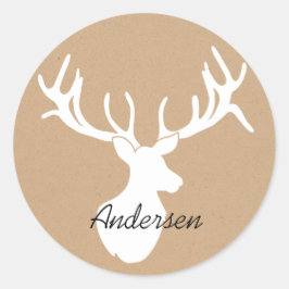 Silhouette Deer Gepersonaliseerd Sticker