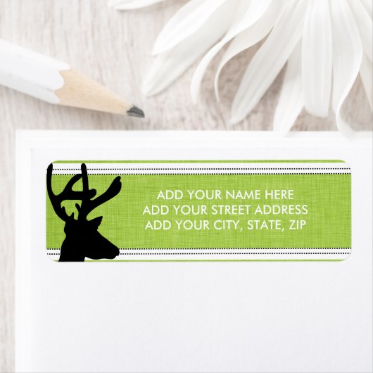 Silhouette Deer over de Adresetiketten van de Groe Etiket (Insitu)