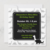 Silhouette Dinosaur Dino Birthday Uitnodiging (Achterkant)