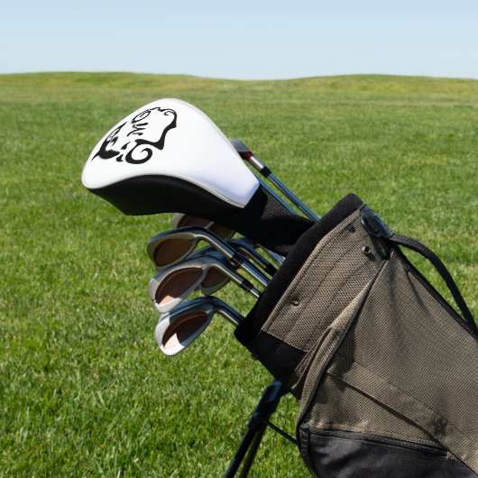 Silhouette Dolphin in a Black Zee Wave Golfheadcover (Insitu)