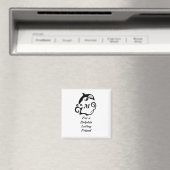 Silhouette Dolphin in a Black Zee Wave Monogram Magneet (Insitu (Vaatwasser))