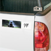 Silhouette doordrukken met waterval bumpersticker (Op Truck)
