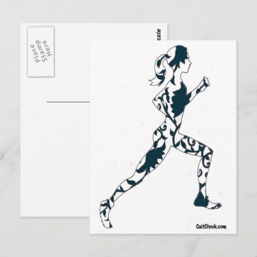 Silhouette draaien - Floral Briefkaart (Voorkant / Achterkant)