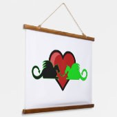 Silhouette Draak Liefde  Hangend Wandkleed (Gebogen)