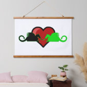 Silhouette Draak Liefde  Hangend Wandkleed (Slaapkamer)