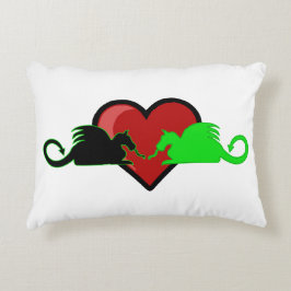 Silhouette Dragon Love Accent Kussen