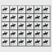 Silhouette Dressage Horse met reflectie Cadeaupapier (Vlak)