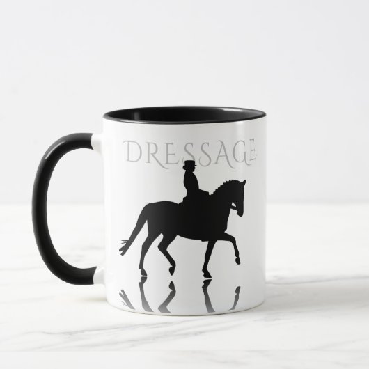 Silhouette Dressage Horse met reflectie Mok (Links)