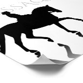 Silhouette Dressage Horse met reflectie Poster (Hoek)