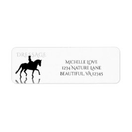 Silhouette Dressage Horse met reflectieadres Etiket