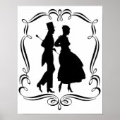 Silhouette Elegant Man Poster Print (Voorkant)