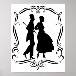 Silhouette Elegant Man Poster Print