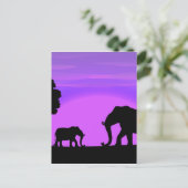 Silhouette Elephants Briefkaart (Staand voorkant)