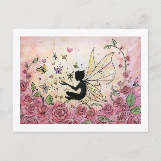 Silhouette en Rozen Briefkaart (Voorkant)