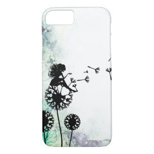Silhouette Fairy and Dandelion Seeds Flower Garden iPhone 8/7 Hoesje