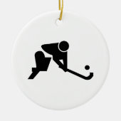 Silhouette Field Hockey Keramisch Ornament (Voorkant)