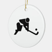 Silhouette Field Hockey Keramisch Ornament (Links)
