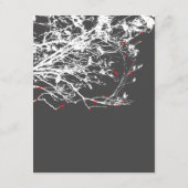 Silhouette-filialen met details over de bruiloft informatiekaartje (Achterkant)