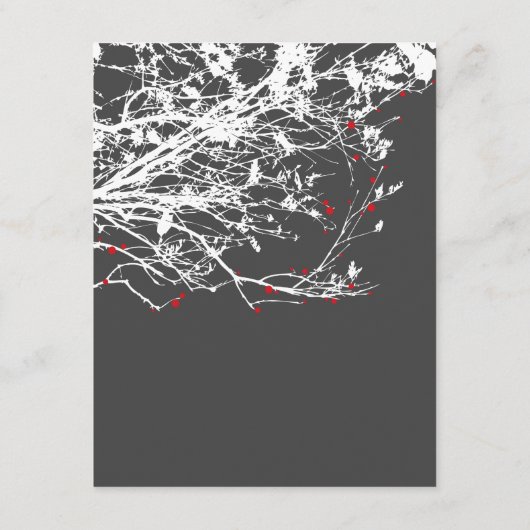 Silhouette-filialen met details over de bruiloft informatiekaartje (Achterkant)